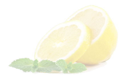 freshly cut lemon with mint